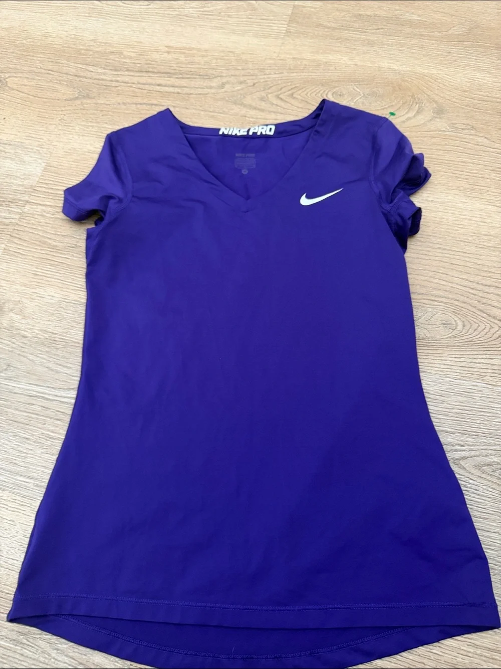 Nike Purple V-Neck Performance Top with White Swoosh